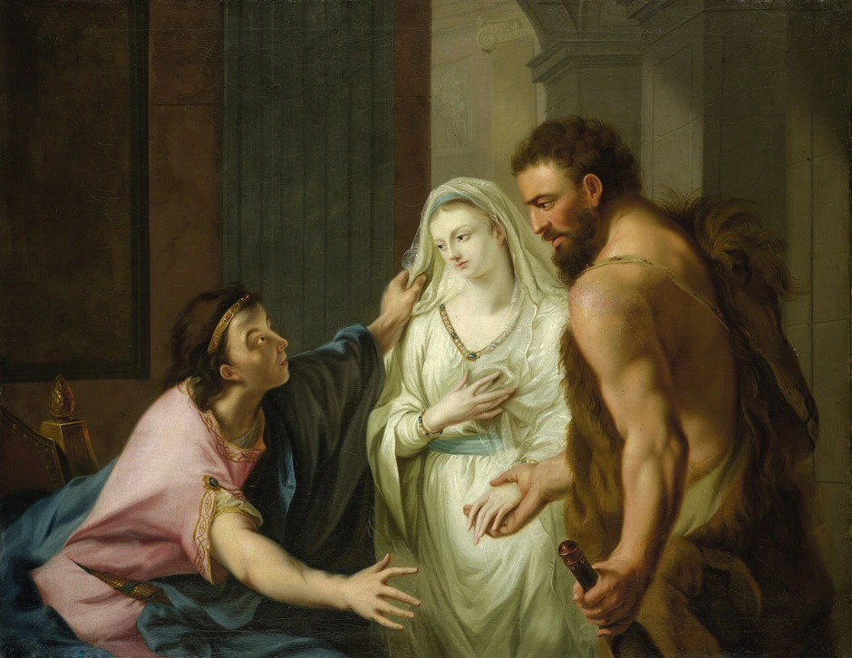 Ercole strappa Alcesti a Thanatos, il dio dei morti, e la porta ad Admeto